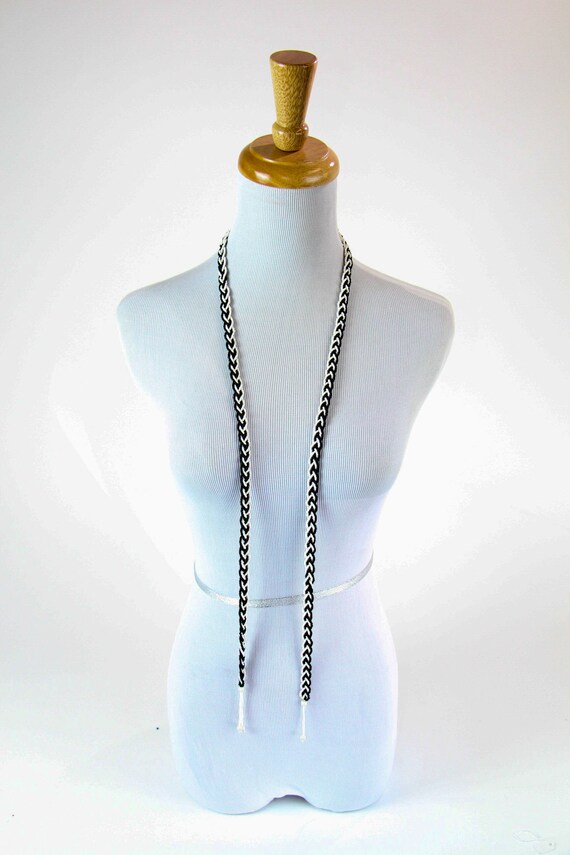 Vintage 1920s Glass Beaded Braided Necklace Laure… - image 3