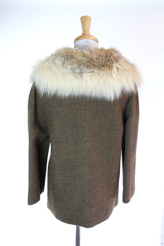 Vintage 1950s Coat with Fox Fur Collar Custom Mad… - image 6