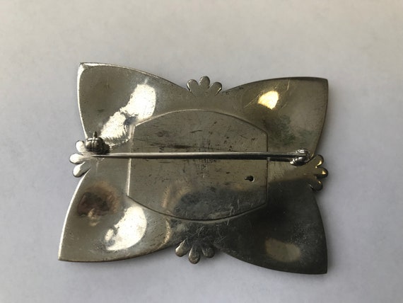 Vintage Art Deco 1930s Pin Brooch Sterling Silver… - image 3