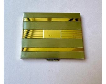Vintage Elgin American Sterling Silver Makeup Compact Art Deco Monogramed