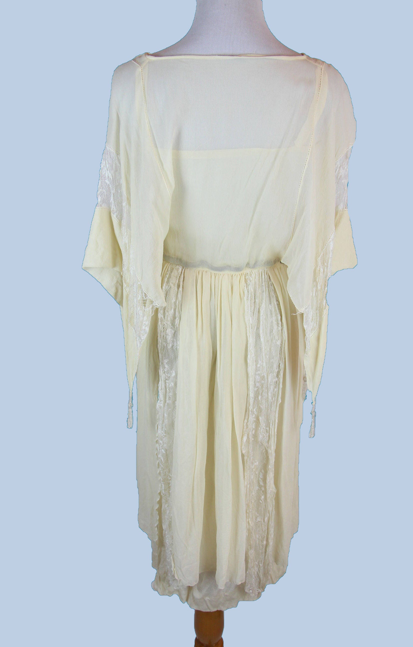 Vintage 1920s Lace Panels Dress Pure Silk White Party Wedding - Etsy