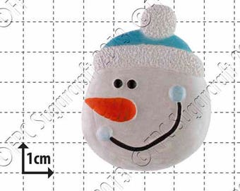 クリスマス シリコン モールド (型) - FPC Sugarcraft の「雪だるまの顔」 | 樹脂型、フィモ型、ポリマー粘土型、クリスマス型 D024