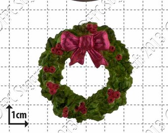 Molde de silicona navideño (molde) - 'Corona de acebo' de FPC Sugarcraft / molde de resina, molde de fimo, molde de arcilla polimérica, molde navideño D011