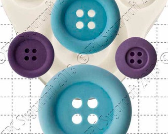 Boutons de moule en silicone (moule) - « Gros boutons » par FPC Sugarcraft | moule, moule fimo, moule en argile polymère, Savonnerie moule C137 en résine