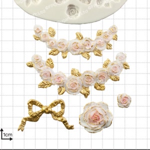 Roses silicone mold - &#39;Rose Swags&#39; by FPC Sugarcraft | resin mold, fimo mold, polymer clay mold, soapmaking mold C216