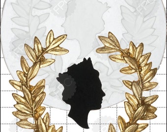 Queen&#39;s Head & Wreath silicone mould (mold) - by FPC Sugarcraft | resin mold, fimo mold, soapmaking mold C239