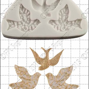 Birds silicone mould (mold) - &#39;Three Little Birds&#39; by FPC Sugarcraft | resin mold, fimo mold, polymer clay mold, soapmaking mold C095