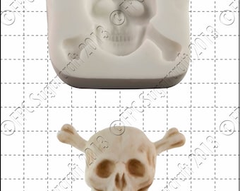 Skull silicone mould (mold) - &#39;Skull & Crossbones&#39; by FPC Sugarcraft | resin mold, fimo mold, polymer clay mold, soapmaking mold C061
