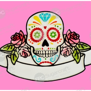 Skull silicone mould (mold) - &#39;Sugar Skull&#39; by FPC Sugarcraft | resin mold, fimo mold, polymer clay mold, soapmaking mold C207