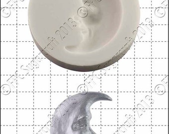 Moon silicone mould (mold) - 'Man in the Moon' by FPC Sugarcraft | resin mold, fimo mold, polymer clay mold, soapmaking mold C004