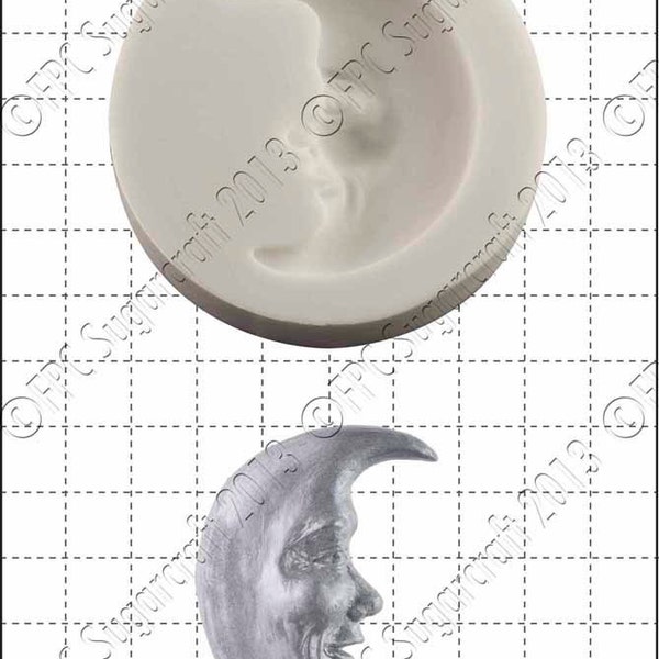 Moon silicone mould (mold) - 'Man in the Moon' by FPC Sugarcraft | resin mold, fimo mold, polymer clay mold, soapmaking mold C004