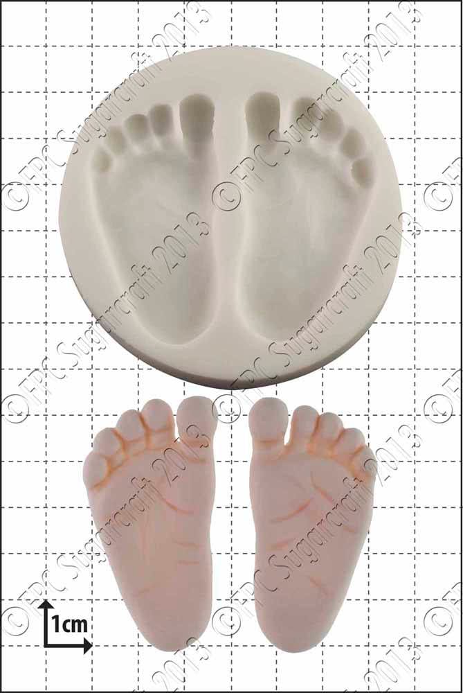Baby silicone mould (mold) - 'Baby Feet (1)' by FPC Sugarcraft | resin mold, fimo mold, polymer clay mold, soapmaking mold, C022