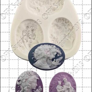 Molde de silicona cameo (molde) - 'Cameos grandes' por FPC Sugarcraft / molde de resina, molde de fimo, molde de arcilla polimérica, molde jabonoso C138
