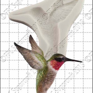 Hummingbird silicone mould (mold) - &#39;Hummingbird&#39; by FPC Sugarcraft | resin mold, fimo mold, polymer clay mold, soapmaking mold B021