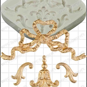 Baroque silicone mould (mold) - &#39;Baroque Ribbon&#39; by FPC Sugarcraft resin mold, fimo mold, polymer clay mold, soapmaking mold C196