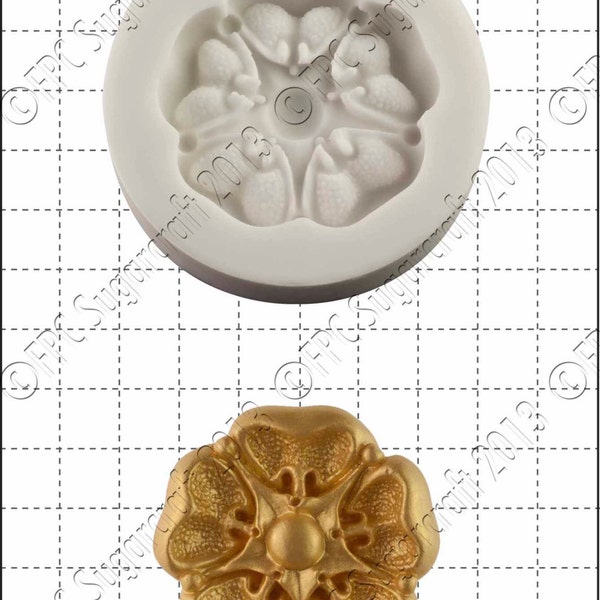 Rose silicone mould (mold) - 'Tudor Rose' by FPC Sugarcraft | resin mold, fimo mold, polymer clay mold, soapmaking mold C039