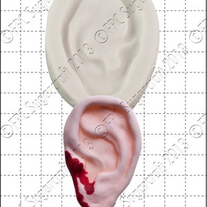 Ear silicone mould (mold) - &#39;Ear&#39; by FPC Sugarcraft | resin mold, fimo mold, polymer clay mold, zombie mold, halloween mold C163