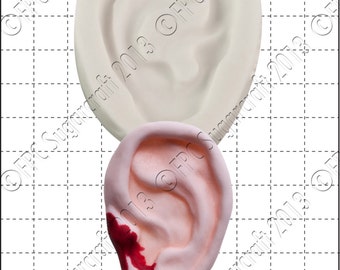 Ear silicone mould (mold) - &#39;Ear&#39; by FPC Sugarcraft | resin mold, fimo mold, polymer clay mold, zombie mold, halloween mold C163