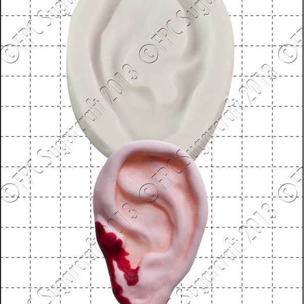 Molde de silicona para el oído (molde)-' Ear ' de FPC Sugarcraft | molde de la resina, molde del Fimo, molde de la arcilla del polímero, molde del zombi, molde C163 de Halloween
