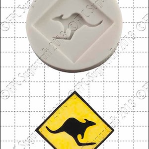 Australia silicone mould (mold) - &#39;Kangaroo Sign&#39; by FPC Sugarcraft | resin mold, fimo mold, polymer clay mold, soapmaking mold Z009