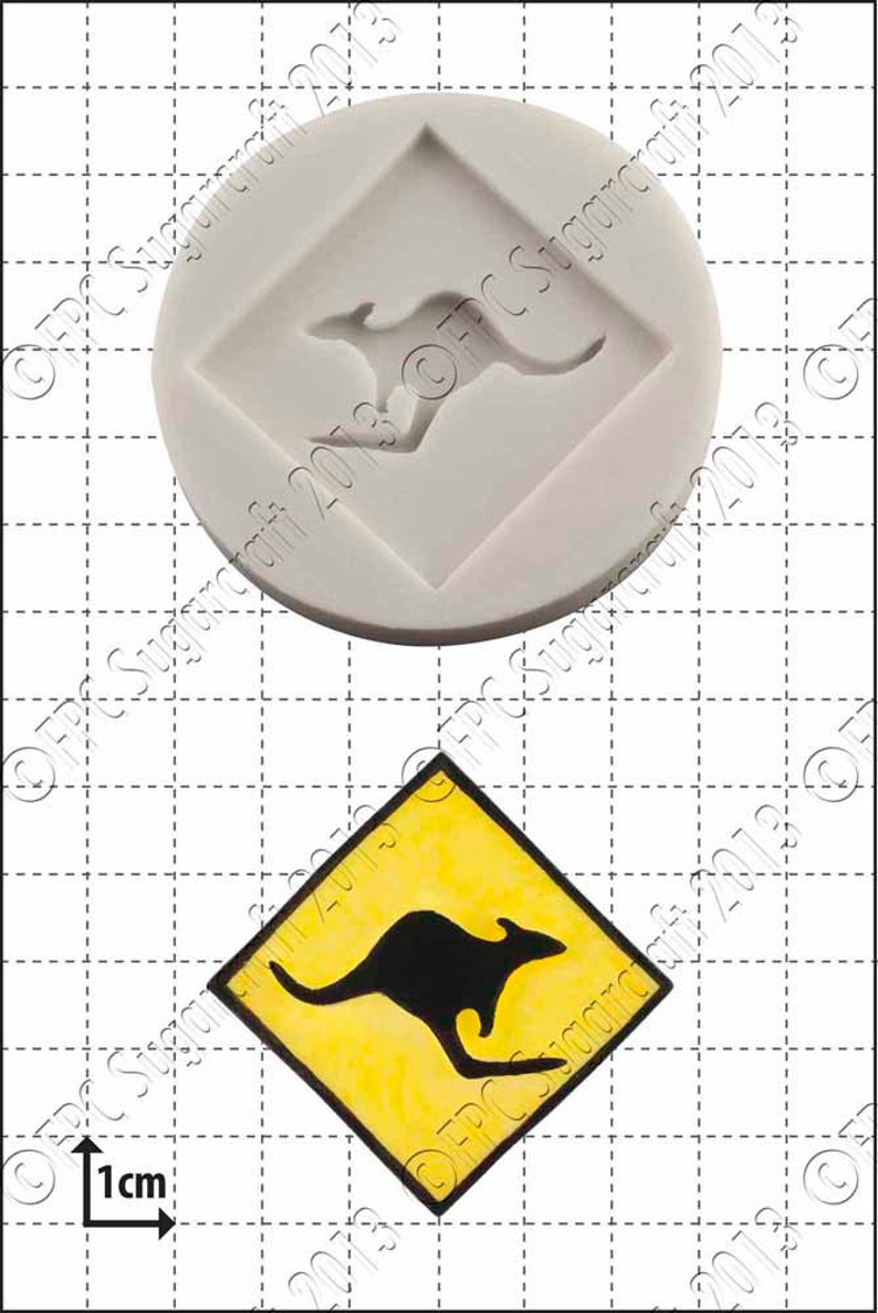 Australia silicone mould mold 'Kangaroo Sign' by FPC Sugarcraft resin mold, fimo mold, polymer clay mold, soapmaking mold Z009 image 1