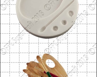 Artist silicone mould (mold) - 'Palette & Brush' by FPC Sugarcraft | resin mold, fimo mold, polymer clay mold, soapmaking mold C071