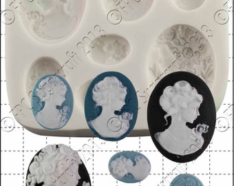 Cameo-Silikonform (Schimmel) - "Cameo Damen" von FPC Sugarcraft | Harz-Fimo Schimmel, Polymer Clay Schimmel, Schimmel, Seifenherstellung Schimmel C126