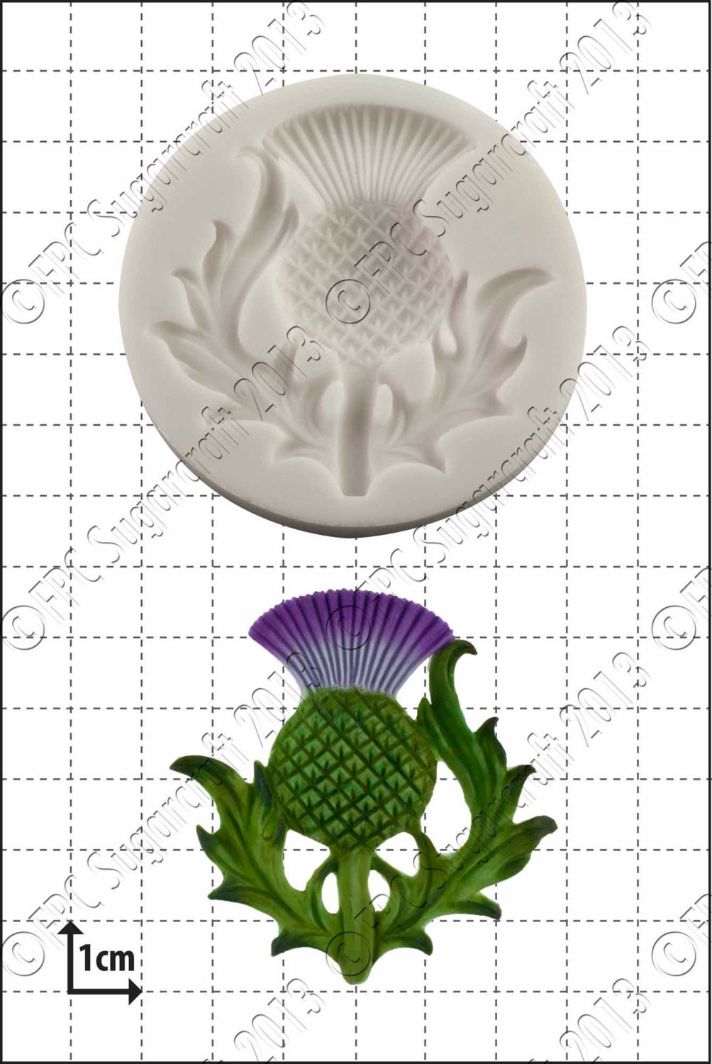 Thistle silicone mould (mold) - 'Scottish Thistle' by FPC Sug…