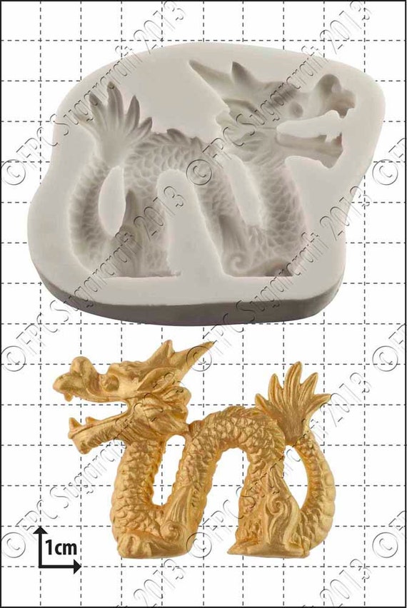 Dragon silicone mould (mold) - 'Chinese Dragon (Left)' by FPC Sugarcraft |  resin mold, fimo mold, polymer clay mold, soapmaking mold C075