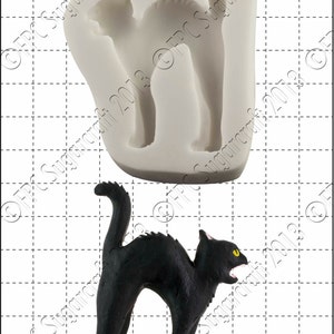 Halloween silicone mould (mold) - &#39;Black Cat&#39; by FPC Sugarcraft | resin mold, fimo mold, polymer clay mold, soapmaking mold D017