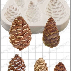Pine cones silicone mould (mold) - &#39;Pine Cones&#39; by FPC Sugarcraft | resin mold, fimo mold, polymer clay mold, soapmaking mold C205