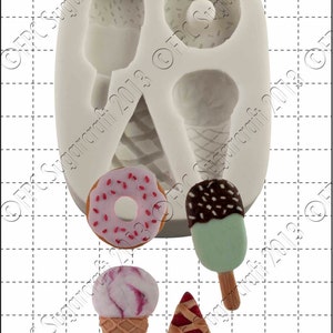 Dessert silicone mould (mold) - 'Sweet Treats' by FPC Sugarcraft | resin mold, fimo mold, polymer clay mold, soapmaking mold C120