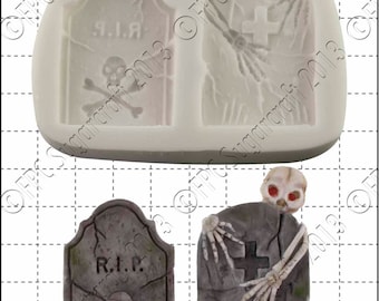 Halloween silicone mould (mold) - &#39;Tombstones&#39; by FPC Sugarcraft | resin mold, fimo mold, polymer clay mold, soapmaking mold D032