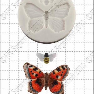 Butterfly silicone mould (mold) - &#39;Butterfly & Bee&#39; by FPC Sugarcraft | resin mold, fimo mold, polymer clay mold, soapmaking mold B002