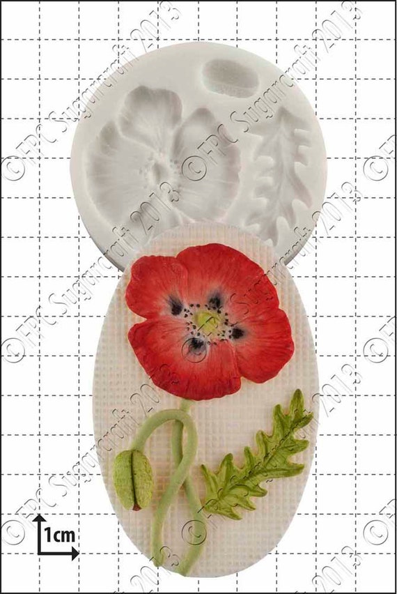 Silicone Poppy Flower Center Mold - For Chocolate, Sugar Art & Decorating By World Of Sugar Art