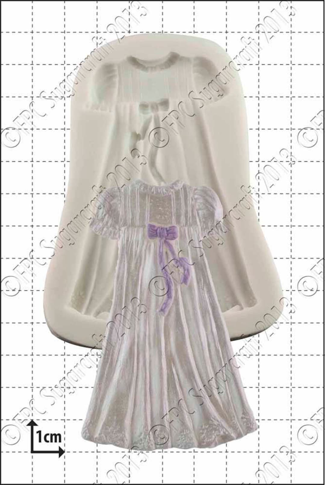 Baby Silicone Mould mold 'christening Gown' by FPC Sugarcraft Resin
