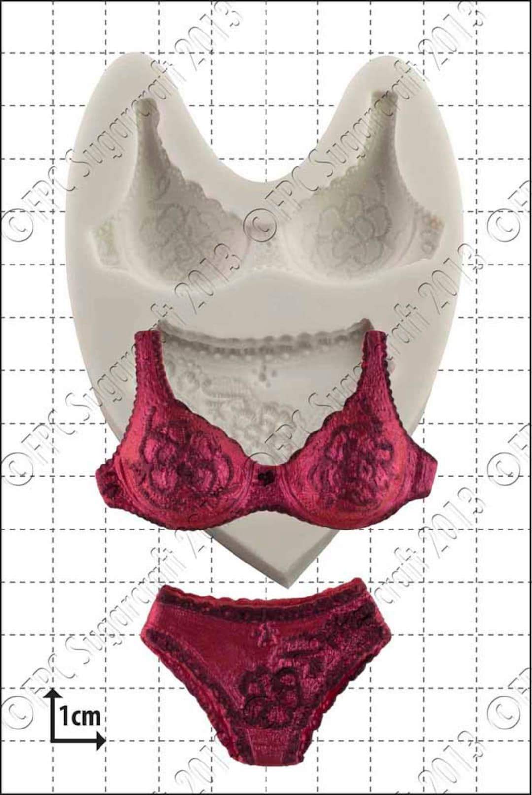 Underwear Silicone Mould mold 'lacy Undies' by FPC Sugarcraft Resin