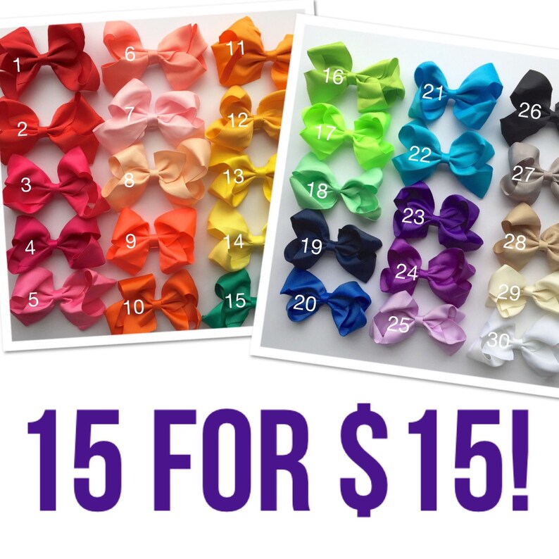 Little Girl Bows 1 00 Each 4 Inch Hair Bow Clips Girls Etsy