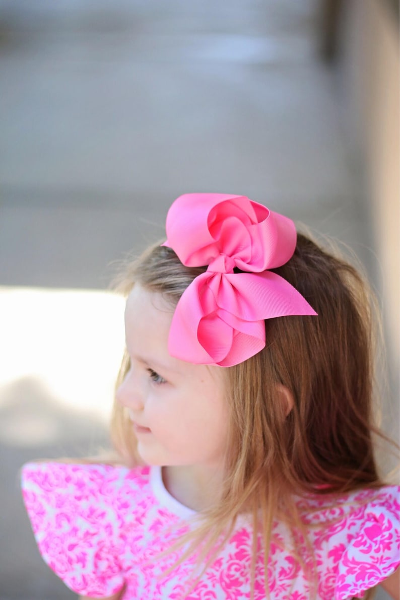 Lot of 20 Large Hair Bows Baby Toddler Girls 6 Inch Big Bows French Barrette