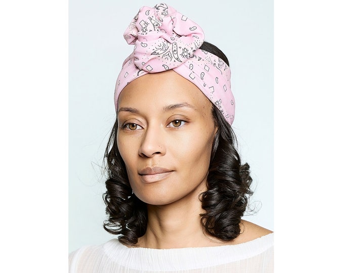 Sheila Moldable Headband-PINK BANDANNA