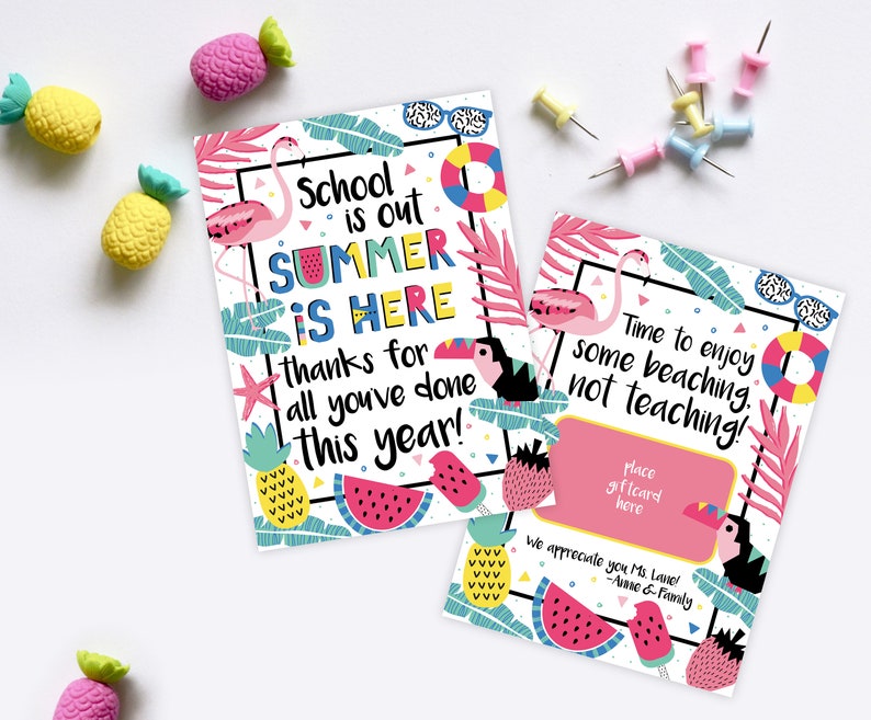 School is Out, Summer is Here - Teacher Appreciation Gift Card Holder ...