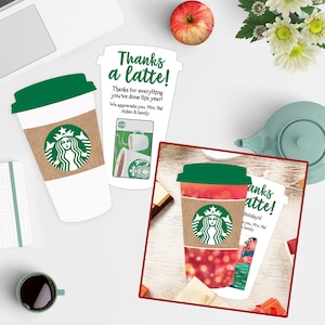 Starbucks Coffee Inspired Gift Card Holder, Starbucks Christmas Holiday Gift Card Holder, Teacher Appreciation, Student Appreciation, eGift