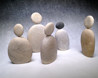 Delicate Zen Stone People made of smooth round beach stones from Lake Michigan