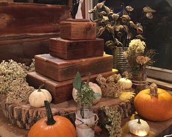 Rustic wedding cake or dessert display