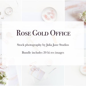 Rose Gold Office Stock Photography Bundle, Rose Gold Branding Photography, rose gold stock photography for influencers