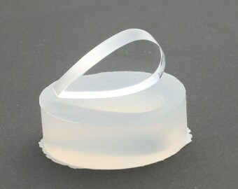 A transparent silicone mold for jewellery DIY, teardrop button 25mm/12,5mm (1"/0.5")