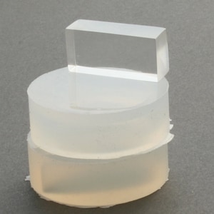 A transparent silicone mold for jewellery DIY,  rectangle button 25mm (1&quot;)