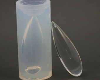 A transparent silicone mold for jewellery DIY, a teardrop 42/18mm, 1 piece
