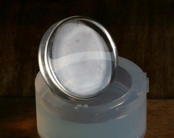 En genomskinlig silikonform för smycken DIY, platt cirkel 26 mm