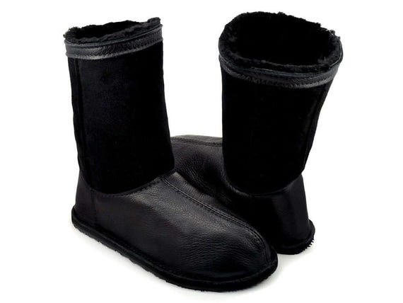 black sheepskin boots